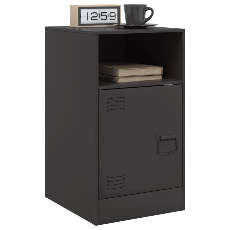 Casa si Gradina - Mobilier - Comode si corpuri - Noptiere - Noptiere, 2 buc., negru, 34,5x39x62 cm, otel - Infinity.ro