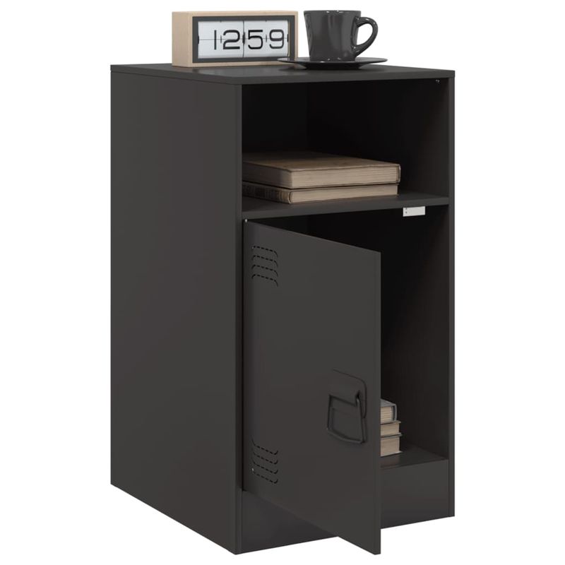 Casa si Gradina - Mobilier - Comode si corpuri - Noptiere - Noptiere, 2 buc., negru, 34,5x39x62 cm, otel - Infinity.ro