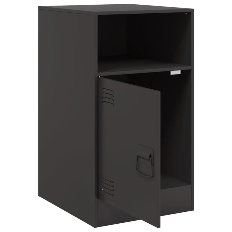 Casa si Gradina - Mobilier - Comode si corpuri - Noptiere - Noptiere, 2 buc., negru, 34,5x39x62 cm, otel - Infinity.ro