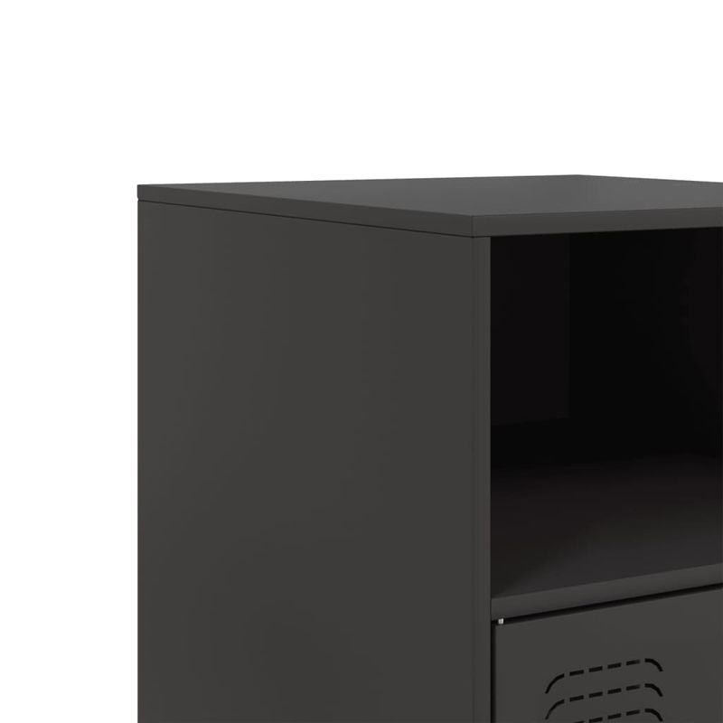 Casa si Gradina - Mobilier - Comode si corpuri - Noptiere - Noptiere, 2 buc., negru, 34,5x39x62 cm, otel - Infinity.ro