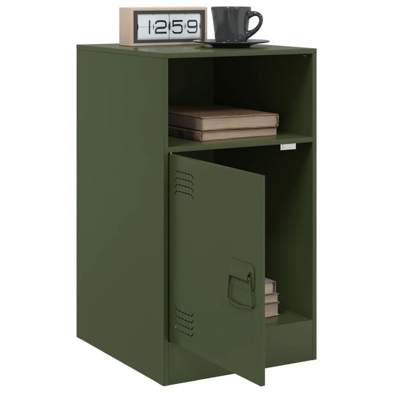 Casa si Gradina - Mobilier - Comode si corpuri - Noptiere - Noptiere, 2 buc., verde olive, 34,5x39x62 cm, otel - Infinity.ro