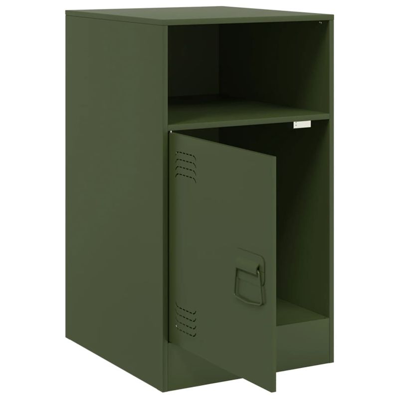 Casa si Gradina - Mobilier - Comode si corpuri - Noptiere - Noptiere, 2 buc., verde olive, 34,5x39x62 cm, otel - Infinity.ro