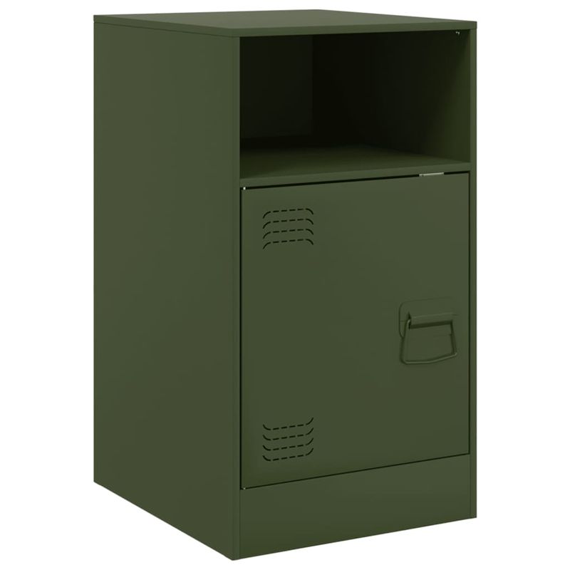 Casa si Gradina - Mobilier - Comode si corpuri - Noptiere - Noptiere, 2 buc., verde olive, 34,5x39x62 cm, otel - Infinity.ro