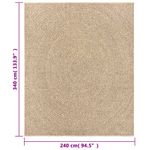 Casa si Gradina - Textile si covoare - Covoare - Covoare casa - Covor ZIZUR aspect iută, 240x340cm, pentru interior și exterior, maro, model rotund - Infinity.ro