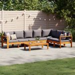 Casa si Gradina - Gradina si terasa - Mobilier exterior - Seturi mobila gradina - Set de canapele de gradina cu perne, 5 buc., lemn masiv acacia - Infinity.ro