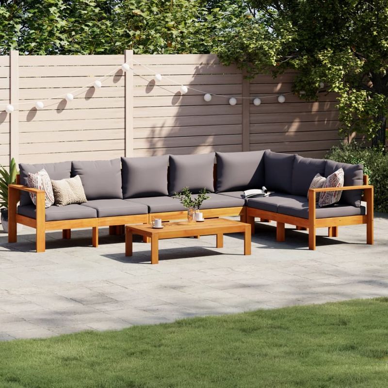 Casa si Gradina - Gradina si terasa - Mobilier exterior - Seturi mobila gradina - Set de canapele de gradina cu perne, 5 buc., lemn masiv acacia - Infinity.ro