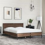 Casa si Gradina - Mobilier - Paturi si accesorii - Paturi - Cadru de pat, stejar maro, 140x190 cm, lemn prelucrat si metal - Infinity.ro