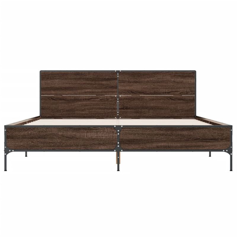 Casa si Gradina - Mobilier - Paturi si accesorii - Paturi - Cadru de pat, stejar maro, 140x190 cm, lemn prelucrat si metal - Infinity.ro