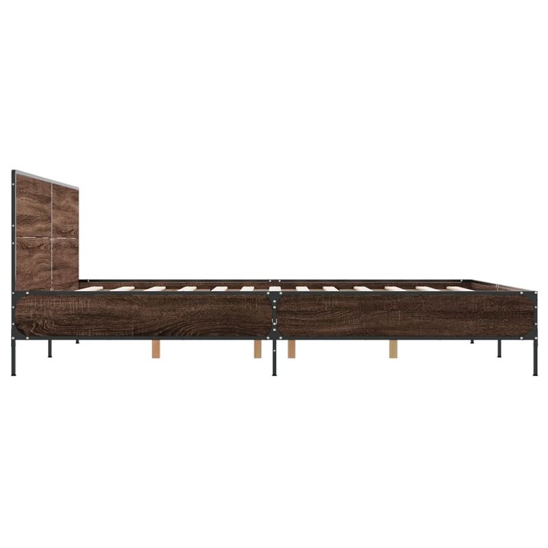 Casa si Gradina - Mobilier - Paturi si accesorii - Paturi - Cadru de pat, stejar maro, 140x190 cm, lemn prelucrat si metal - Infinity.ro