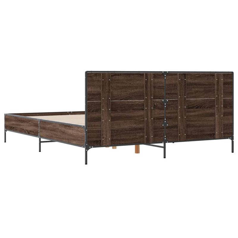 Casa si Gradina - Mobilier - Paturi si accesorii - Paturi - Cadru de pat, stejar maro, 140x190 cm, lemn prelucrat si metal - Infinity.ro