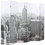 Casa si Gradina - Decoratiuni - Pereti despartitori si paravane - Paravan camera pliabil, 228 x 170 cm, New York pe zi, alb/negru - Infinity.ro
