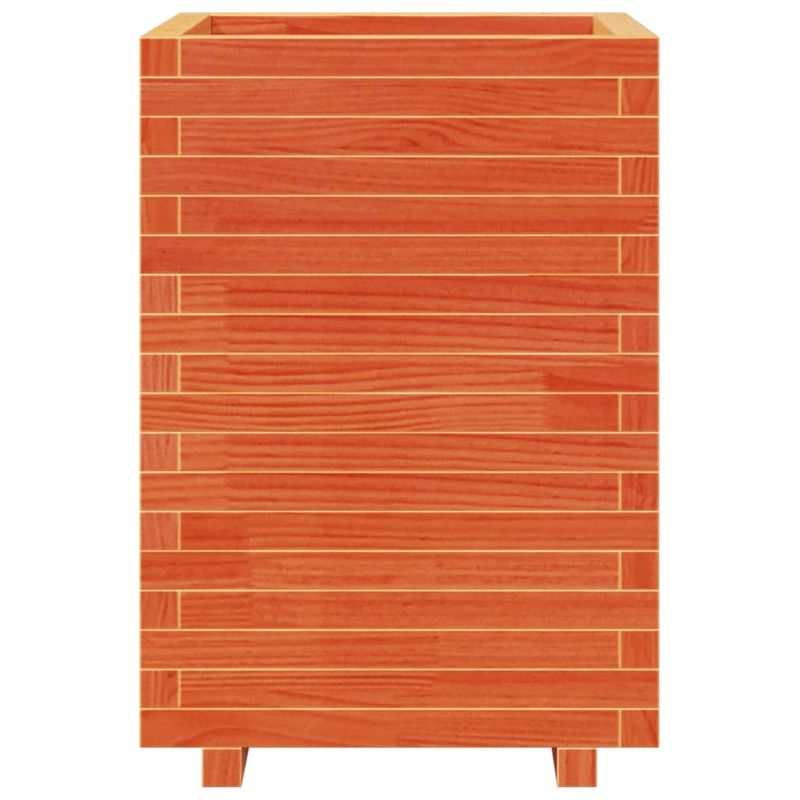 Casa si Gradina - Gradinarit si plante - Plante si ghivece - Ghivece si suporturi - Jardiniera de gradina, maro ceruit 50x50x72,5 cm lemn masiv pin - Infinity.ro