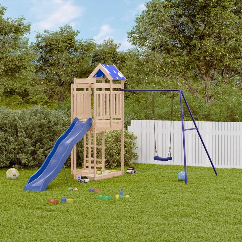 Jucarii, Copii si Bebe - Jucarii si jocuri - Jucarii de exterior - Spatii de joaca si accesorii - Set de joaca pentru exterior, lemn masiv de pin - Infinity.ro