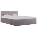 Casa si Gradina - Mobilier - Paturi si accesorii - Paturi - Cadru de pat hidraulic cu lada, gri taupe, 120 x 200 cm, textil - Infinity.ro