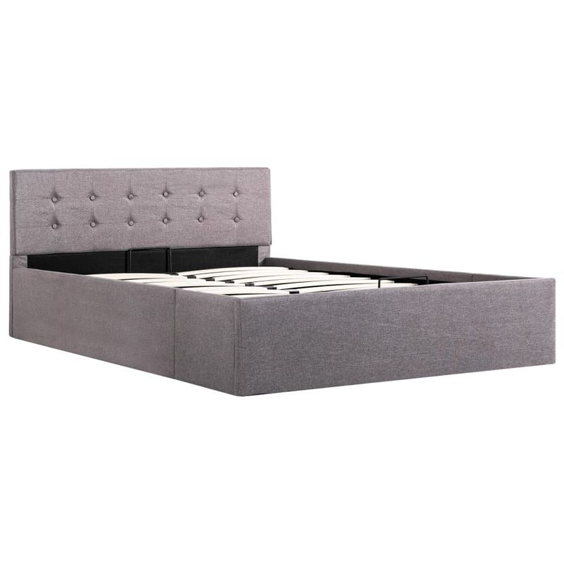 Casa si Gradina - Mobilier - Paturi si accesorii - Paturi - Cadru de pat hidraulic cu lada, gri taupe, 120 x 200 cm, textil - Infinity.ro