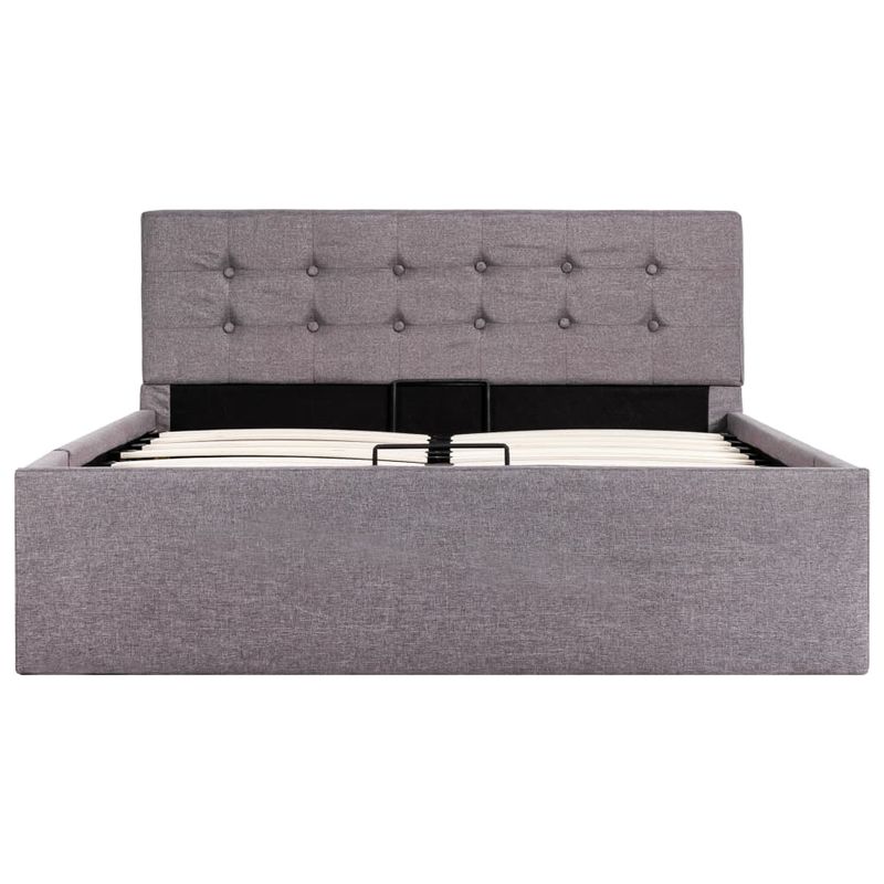 Casa si Gradina - Mobilier - Paturi si accesorii - Paturi - Cadru de pat hidraulic cu lada, gri taupe, 120 x 200 cm, textil - Infinity.ro