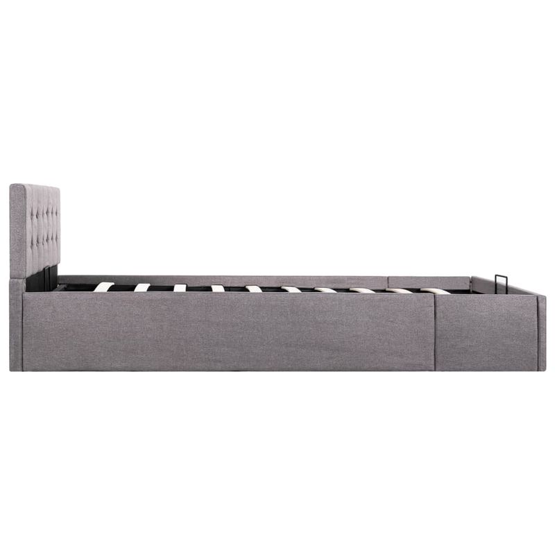Casa si Gradina - Mobilier - Paturi si accesorii - Paturi - Cadru de pat hidraulic cu lada, gri taupe, 120 x 200 cm, textil - Infinity.ro