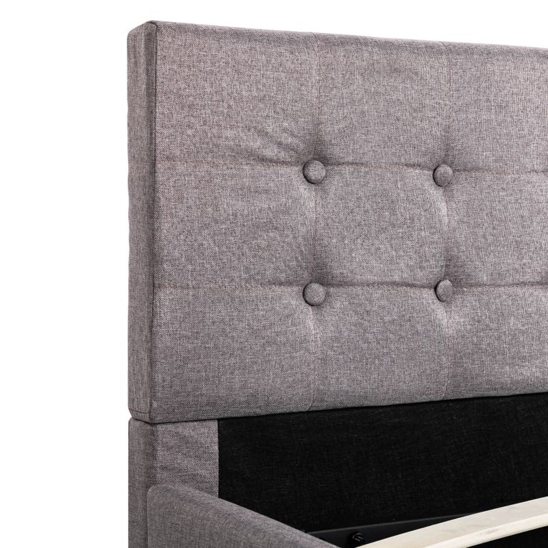 Casa si Gradina - Mobilier - Paturi si accesorii - Paturi - Cadru de pat hidraulic cu lada, gri taupe, 120 x 200 cm, textil - Infinity.ro