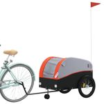 Sport si Outdoor - Ciclism - Accesorii pentru biciclete - Remorci biciclete - Remorca pentru biciclete, negru și portocaliu, 45 kg, fier, mărime 68x133x68 cm - Infinity.ro