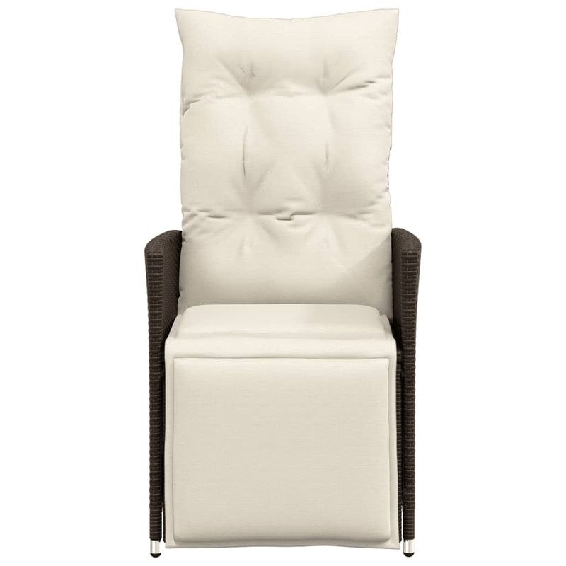 Casa si Gradina - Gradina si terasa - Mobilier exterior - Scaune si sezlonguri gradina - Scaune de gradina rabatabile, 2 buc., cu perne, maro, poliratan - Infinity.ro