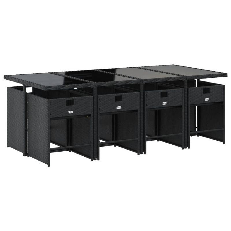 Casa si Gradina - Gradina si terasa - Mobilier exterior - Seturi mobila gradina - Set mobilier de gradina cu perne, 9 piese, negru, poliratan - Infinity.ro
