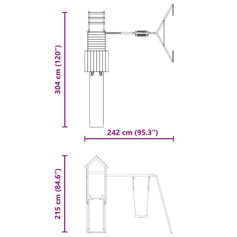 Jucarii, Copii si Bebe - Jucarii si jocuri - Jucarii de exterior - Spatii de joaca si accesorii - Set de joaca pentru exterior, lemn masiv de douglas - Infinity.ro