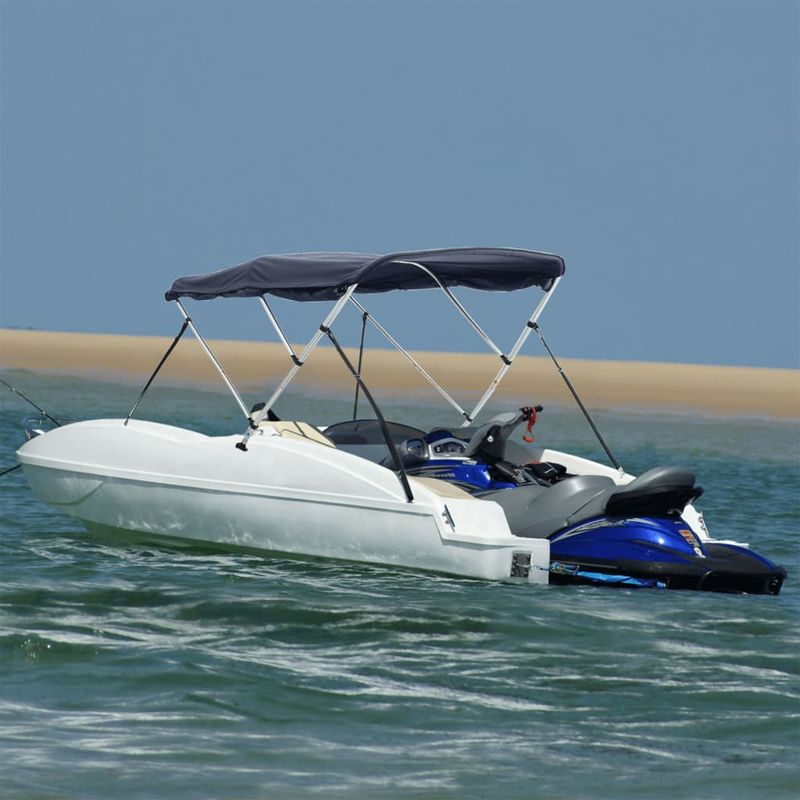 Auto si Moto - Ambarcatiuni - Accesorii ambarcatiuni - Parasolar Bimini 3 arcuri, pereti laterali 183x(170-182)x137 cm, albastru - Infinity.ro