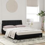 Casa si Gradina - Mobilier - Paturi si accesorii - Paturi - Pat cu saltea, negru, 120x200 cm, catifea - Infinity.ro