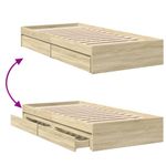 Casa si Gradina - Mobilier - Paturi si accesorii - Paturi - Cadru de pat cu sertare stejar sonoma 90x190 cm lemn prelucrat - Infinity.ro