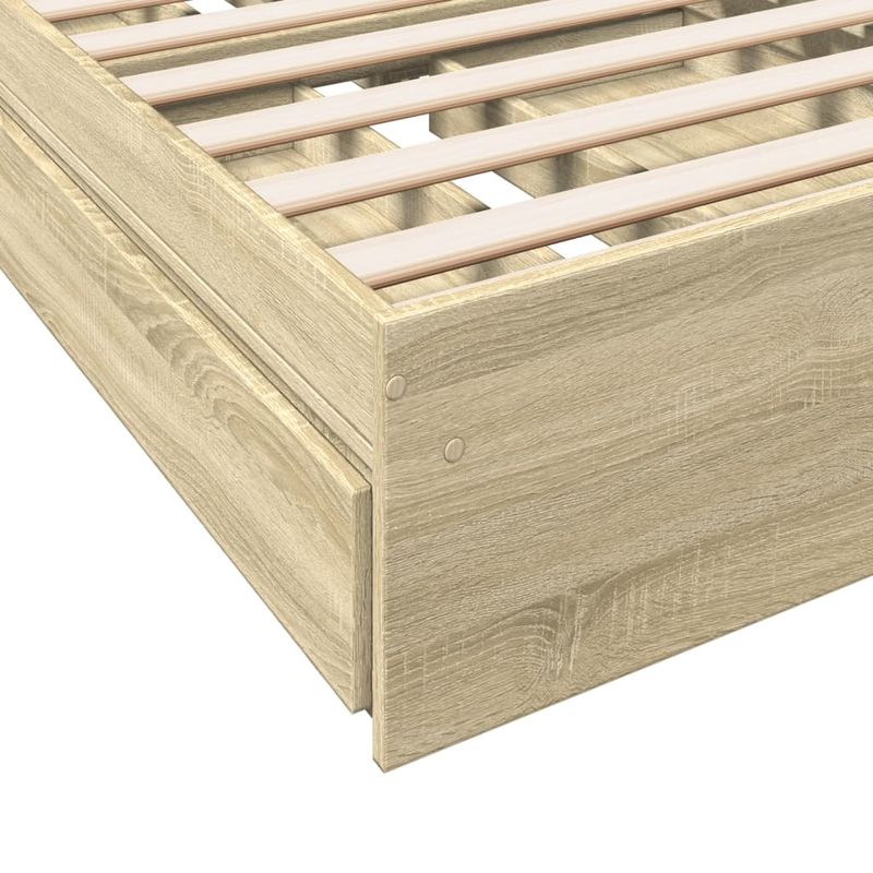 Casa si Gradina - Mobilier - Paturi si accesorii - Paturi - Cadru de pat cu sertare stejar sonoma 90x190 cm lemn prelucrat - Infinity.ro