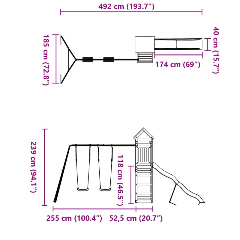 Jucarii, Copii si Bebe - Jucarii si jocuri - Jucarii de exterior - Spatii de joaca si accesorii - Set de joaca pentru exterior, lemn de pin impregnat - Infinity.ro