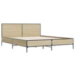 Casa si Gradina - Mobilier - Paturi si accesorii - Paturi - Cadru de pat, stejar sonoma, 140x200cm, lemn prelucrat si metal - Infinity.ro