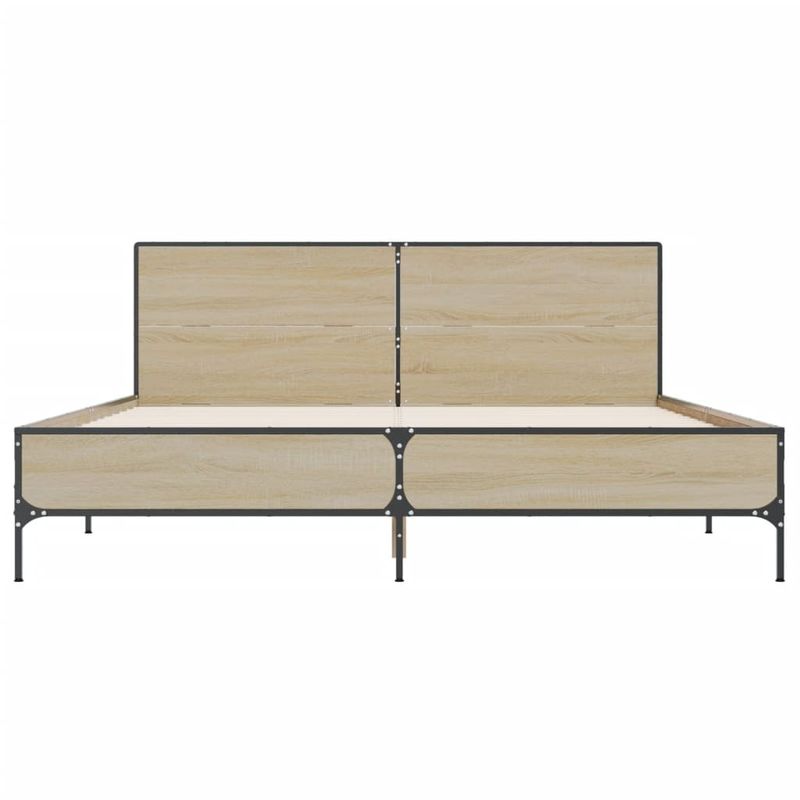 Casa si Gradina - Mobilier - Paturi si accesorii - Paturi - Cadru de pat, stejar sonoma, 140x200cm, lemn prelucrat si metal - Infinity.ro