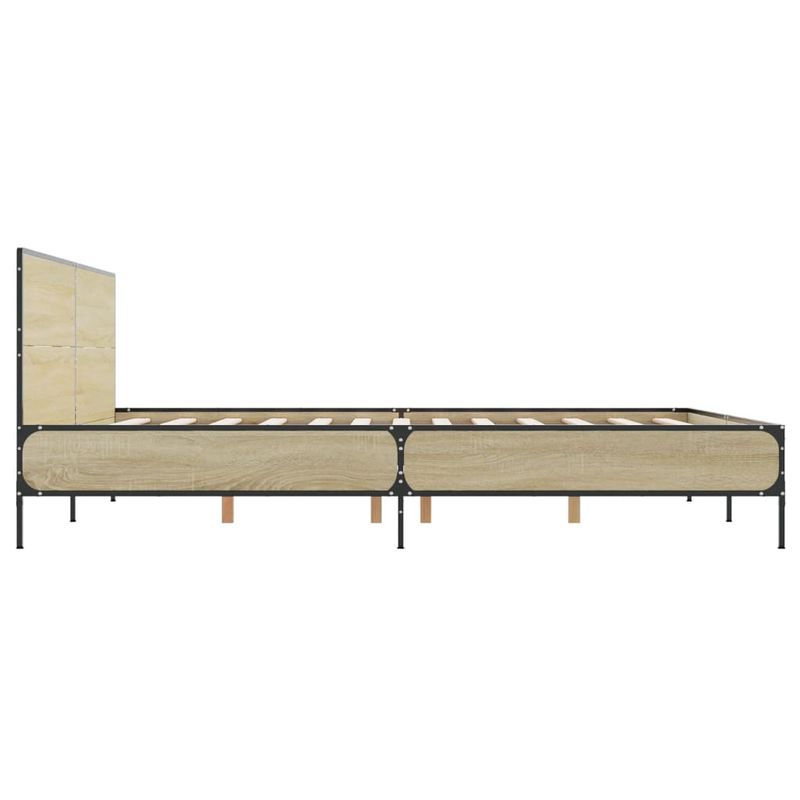 Casa si Gradina - Mobilier - Paturi si accesorii - Paturi - Cadru de pat, stejar sonoma, 140x200cm, lemn prelucrat si metal - Infinity.ro