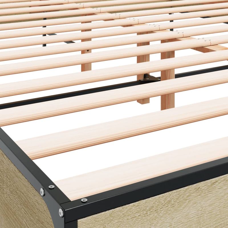 Casa si Gradina - Mobilier - Paturi si accesorii - Paturi - Cadru de pat, stejar sonoma, 140x200cm, lemn prelucrat si metal - Infinity.ro