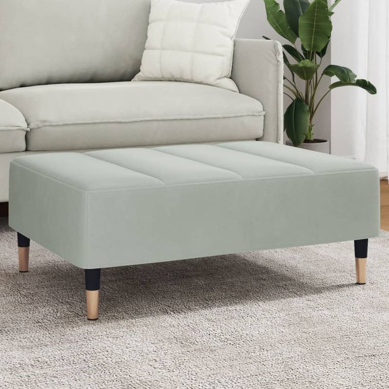 Casa si Gradina - Mobilier - Scaune si fotolii - Tabureti - Taburet, gri deschis, 77x55x31 cm, catifea - Infinity.ro