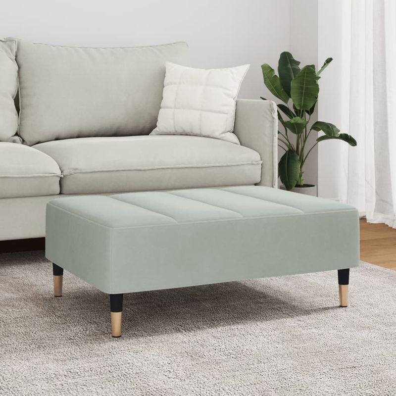Casa si Gradina - Mobilier - Scaune si fotolii - Tabureti - Taburet, gri deschis, 77x55x31 cm, catifea - Infinity.ro