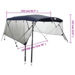 Auto si Moto - Ambarcatiuni - Accesorii ambarcatiuni - Parasolar Bimini 4 arcuri pereti din plasa 243x(185-198)x137 cm, albastru - Infinity.ro