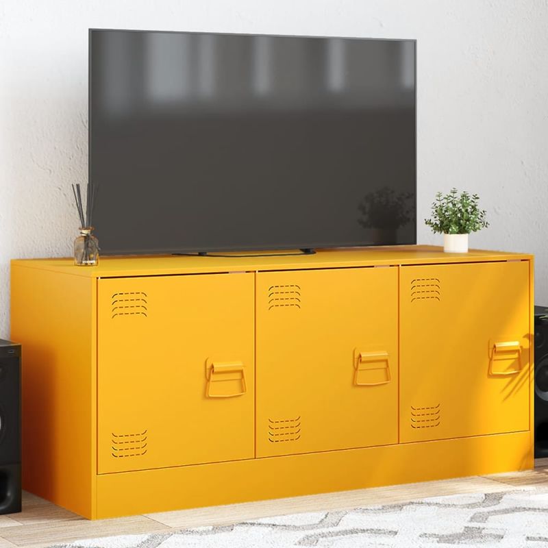 Casa si Gradina - Mobilier - Comode si corpuri - Comode - Dulap TV, galben mustar, 99x39x44 cm, otel - Infinity.ro