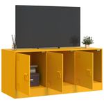Casa si Gradina - Mobilier - Comode si corpuri - Comode - Dulap TV, galben mustar, 99x39x44 cm, otel - Infinity.ro