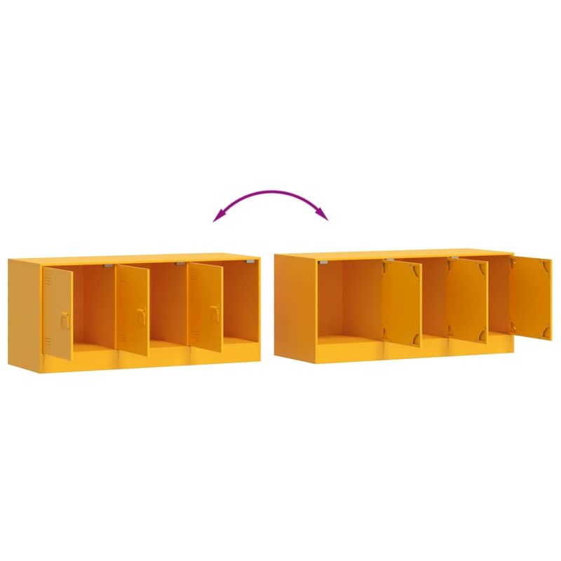 Casa si Gradina - Mobilier - Comode si corpuri - Comode - Dulap TV, galben mustar, 99x39x44 cm, otel - Infinity.ro