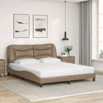 Casa si Gradina - Mobilier - Paturi si accesorii - Paturi - Pat cu saltea, cappuccino, 160x200cm piele ecologica - Infinity.ro