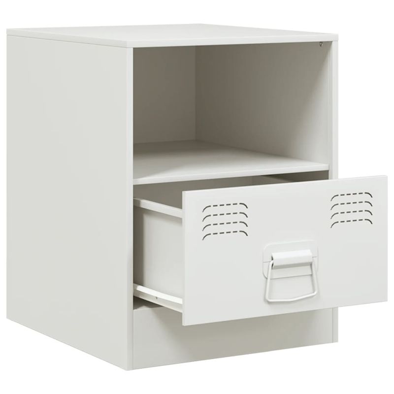 Casa si Gradina - Mobilier - Comode si corpuri - Noptiere - Noptiere, 2 buc., alb, 34,5x39x44 cm, otel - Infinity.ro