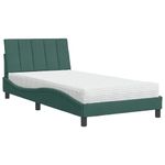 Casa si Gradina - Mobilier - Paturi si accesorii - Paturi - Pat cu saltea, verde inchis, 100x200 cm, catifea - Infinity.ro