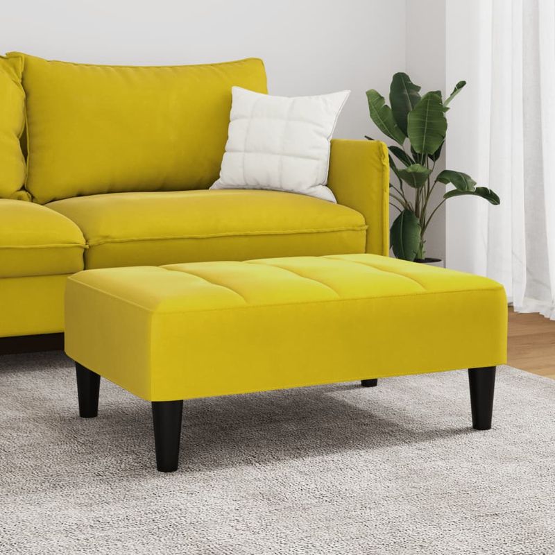 Casa si Gradina - Mobilier - Scaune si fotolii - Tabureti - Taburet, galben, 77x55x31 cm, catifea - Infinity.ro