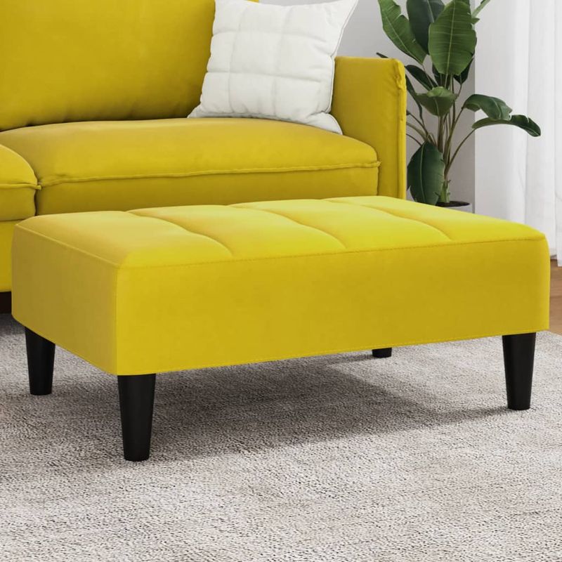 Casa si Gradina - Mobilier - Scaune si fotolii - Tabureti - Taburet, galben, 77x55x31 cm, catifea - Infinity.ro
