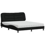 Casa si Gradina - Mobilier - Paturi si accesorii - Paturi - Pat cu saltea, negru, 160x200 cm, textil - Infinity.ro