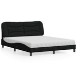 Casa si Gradina - Mobilier - Paturi si accesorii - Paturi - Pat cu saltea, negru, 160x200 cm, textil - Infinity.ro