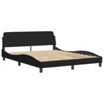 Casa si Gradina - Mobilier - Paturi si accesorii - Paturi - Pat cu saltea, negru, 160x200 cm, textil - Infinity.ro