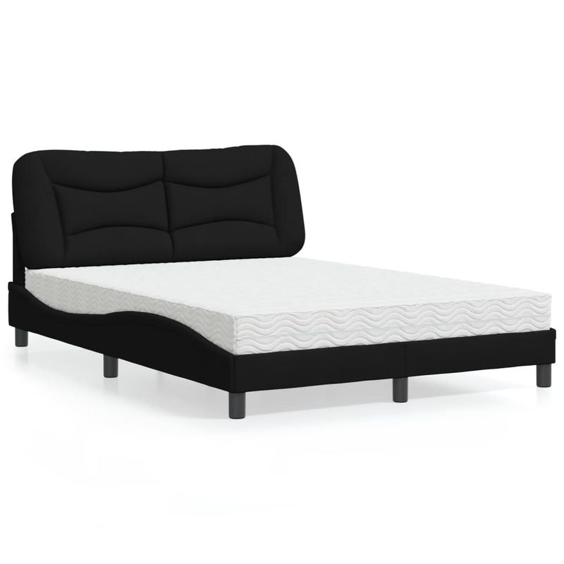 Casa si Gradina - Mobilier - Paturi si accesorii - Paturi - Pat cu saltea, negru, 120x200 cm, textil - Infinity.ro